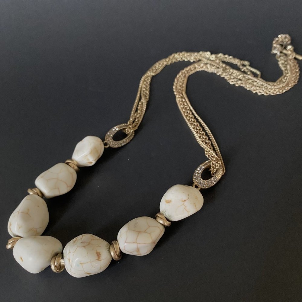 Kenneth Cole Howlite and Gold Tone Statement Necklace